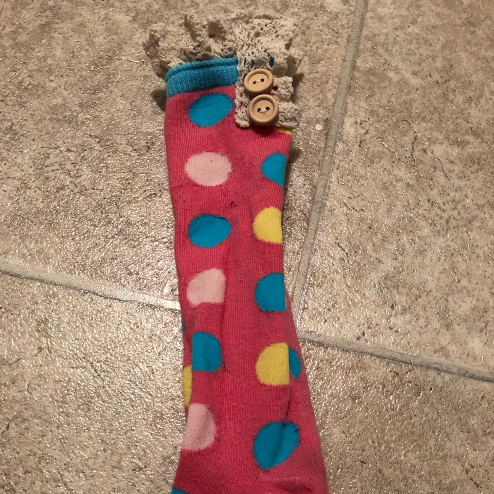Polka dot ruffle socks. 2-3T
